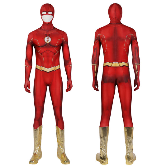 The Flash season 8 Barry Allen Male Jumpsuit with Mask Cosplay Costumes