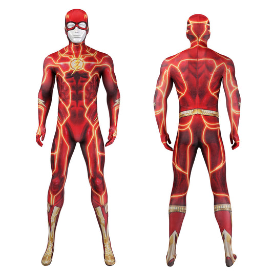 Flashpoint The Flash Barry Allen Male Jumpsuit with Mask Cosplay Costumes