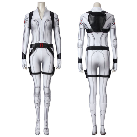 Black Widow Natasha Romanoff White suit Jumpsuit with Accessories Cosplay Costumes