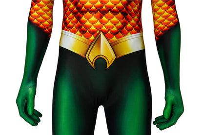 Aquaman Classic Version Arthur Curry Male Jumpsuit Cosplay Costumes