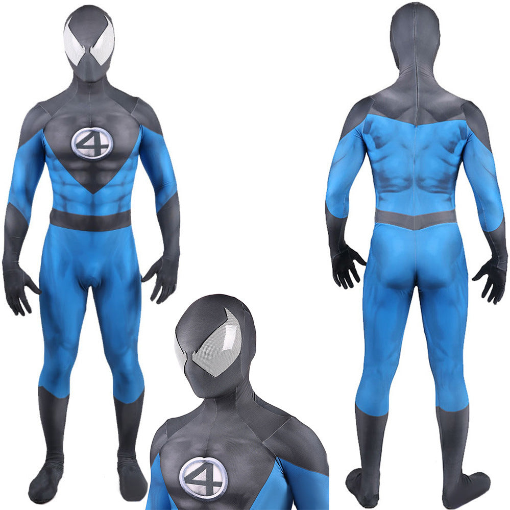 Fantastic Four Jumpsuit Superhero Cosplay Costume For Adult & Kids  Halloween Cos