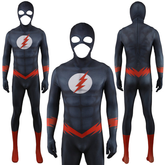 The Flash Barry Allen Jumpsuits Cosplay Costume Kids Adult Halloween Bodysuit - coscrew
