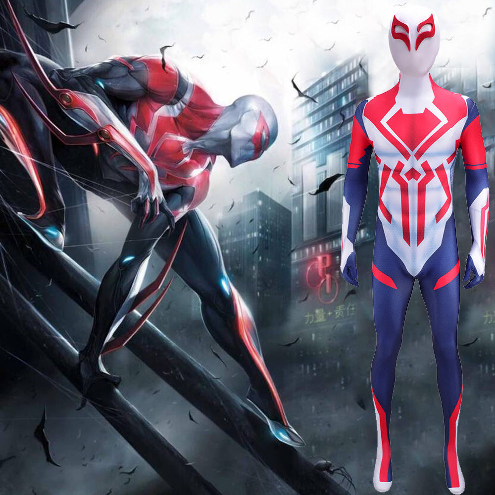 Spider-Man 2099 White Suit Jumpsuits Cosplay Costume Kids Adult Hallo –  coscrew