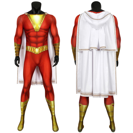 Shazam! Billy Batson Captain Marvel Male Jumpsuit Cosplay Costumes