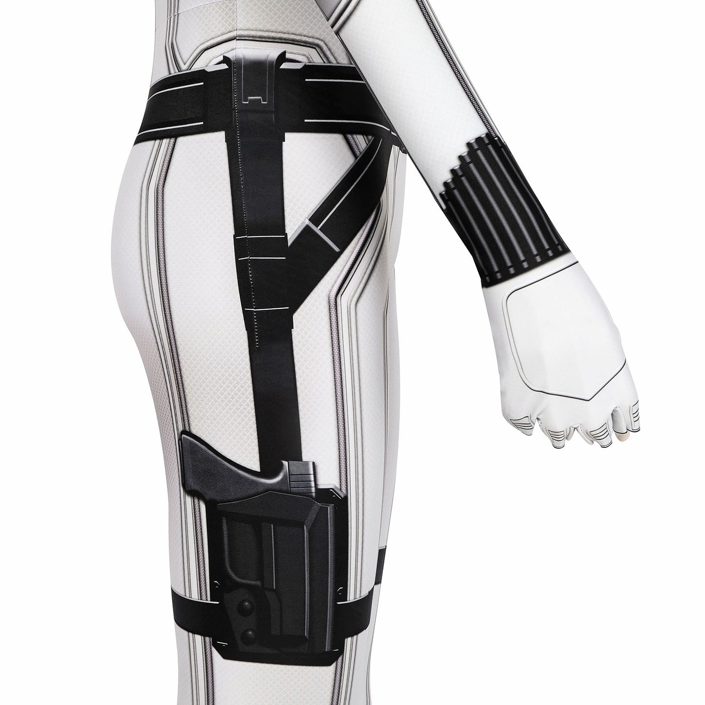 Black Widow Natasha Romanoff White suit Jumpsuit Printed Accessories Cosplay Costumes