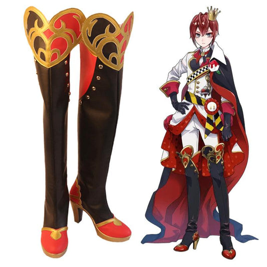 game twisted wonderland riddle rosehearts cosplay boots shoes