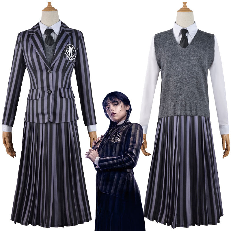 The Addams Family 2022 Wednesday Wednesday Addams School Uniform Cosplay  Costume