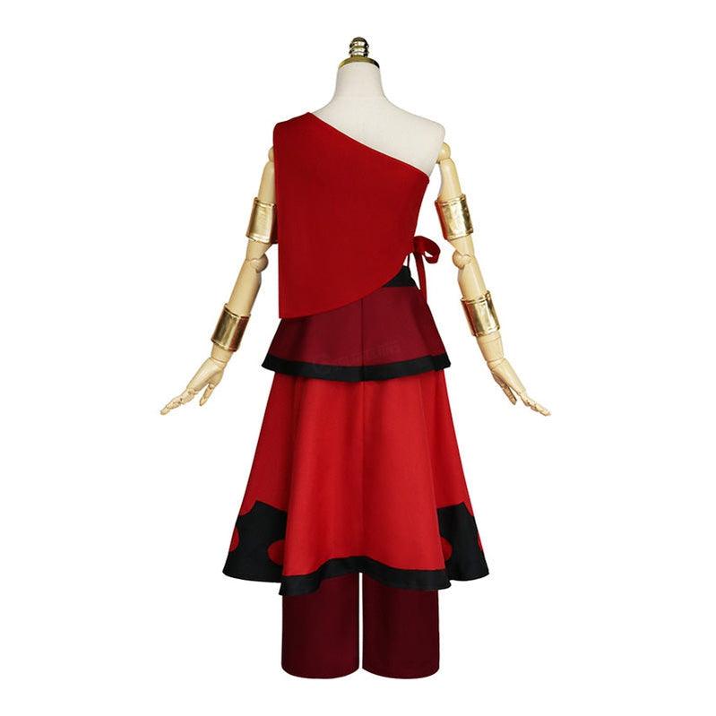 anime avatar the last airbender katara red dress outfit cosplay costume