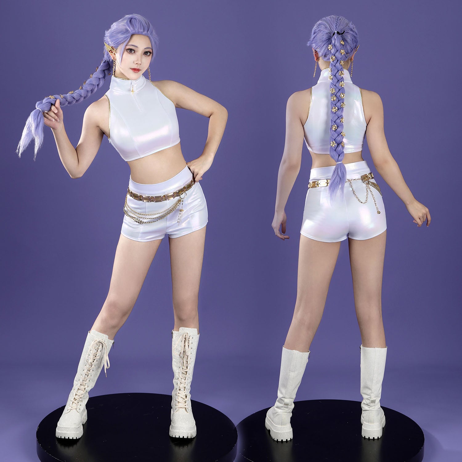KPop Demon Hunters Rumi White Stage Outfit Cosplay Costumes
