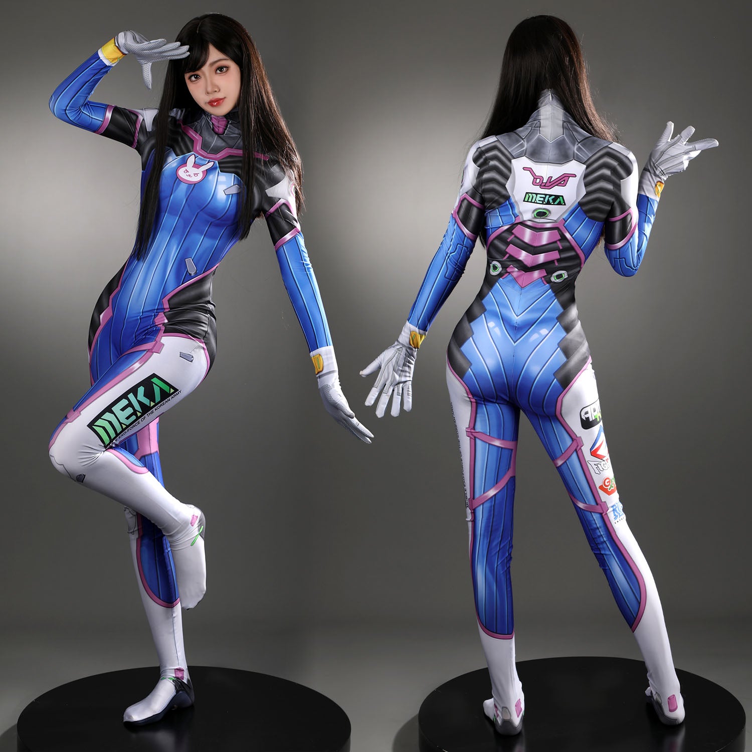 OW Overwatch D.Va Hana Song Female Jumpsuit Cosplay Costumes