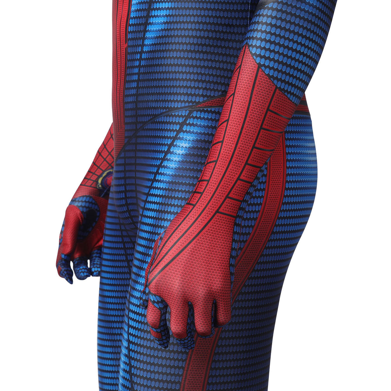 Movie Spider-Man: The Amazing Spider-Man Peter Parker Spiderman Elastic Force Cosplay Costume Jumpsuit with Headgear