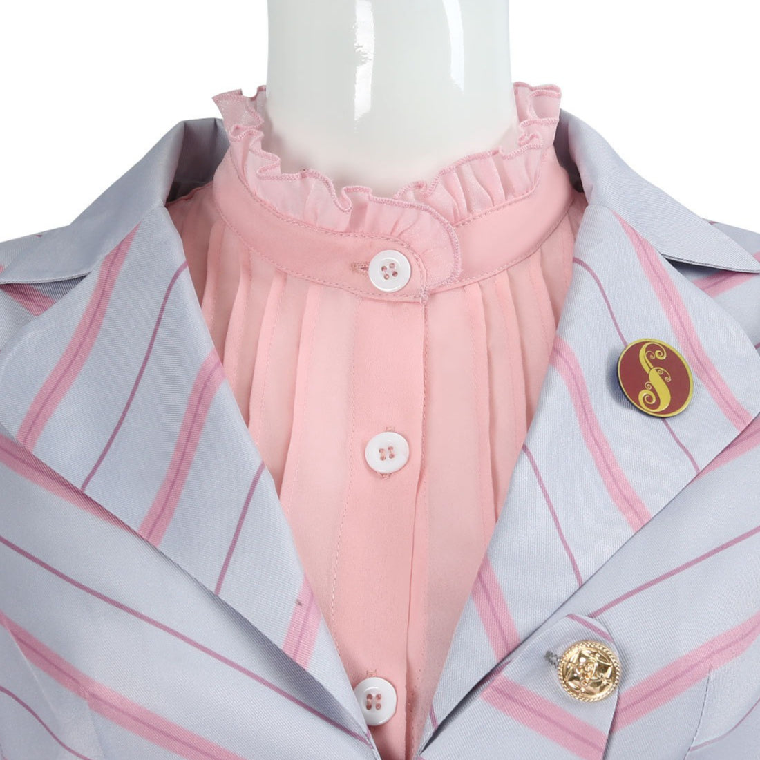 Wicked: For Good Witch Glinda Pink Stripe Suit Cosplay Costumes