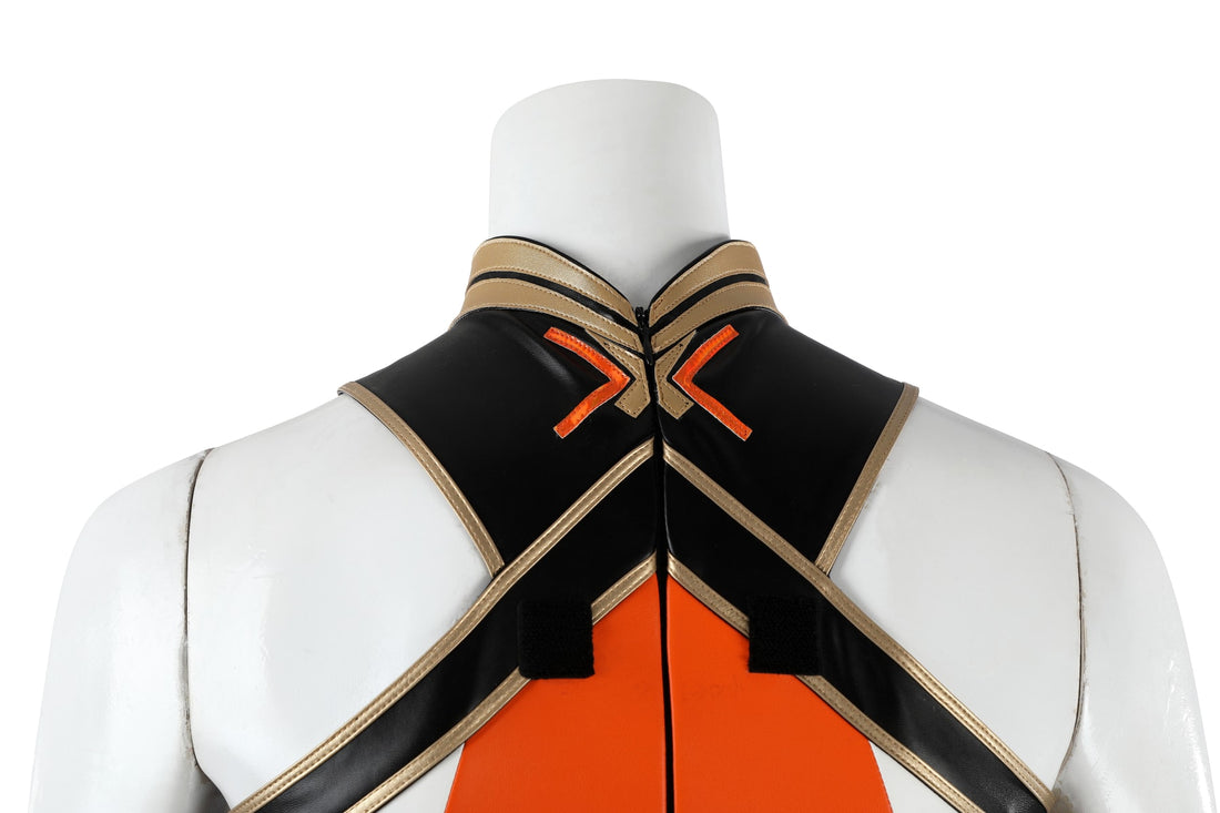 Overwatch Anran Orange Outfit Top Level Fullset Cosplay Costumes