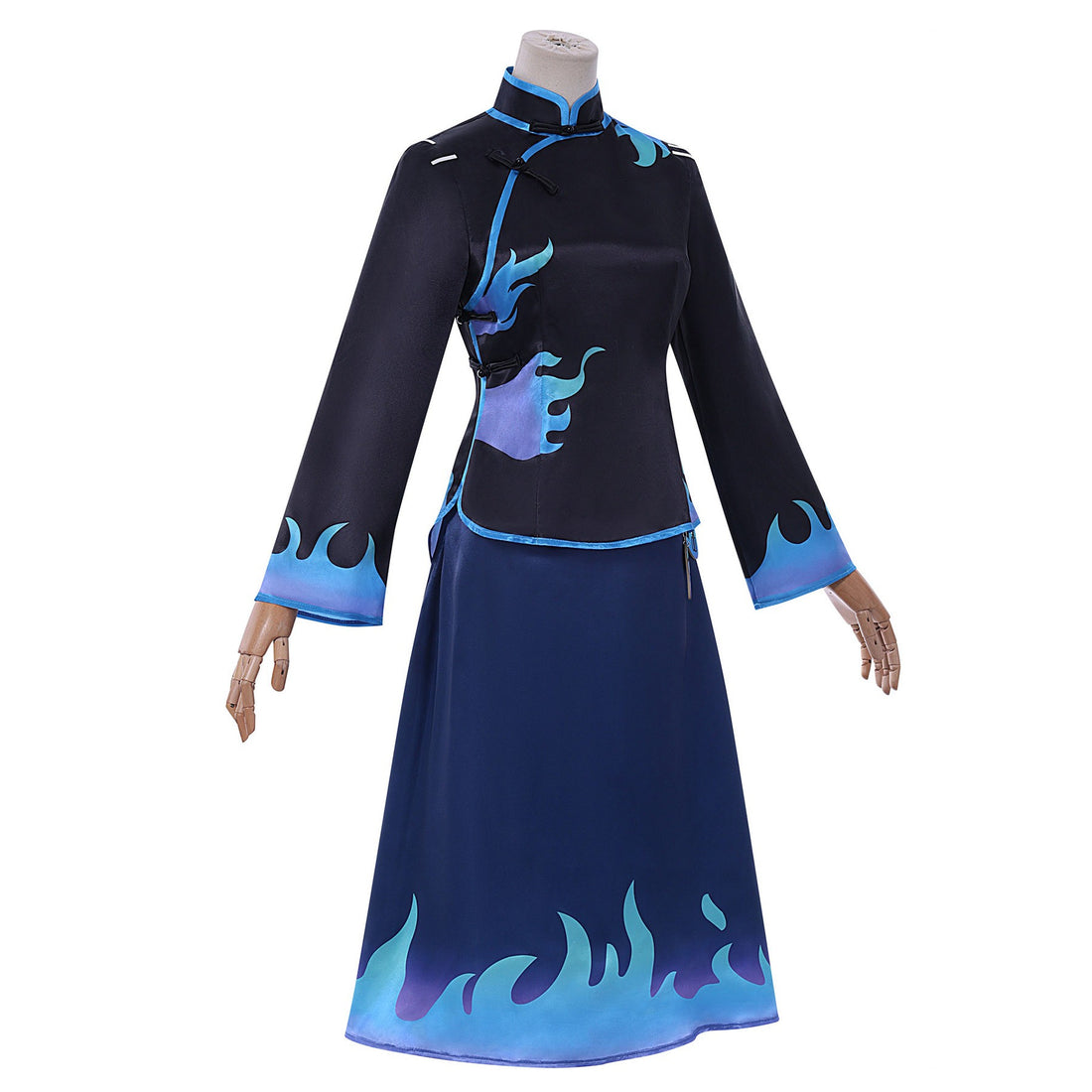 Identity V Antiquarian Qi Shiyi Blue Flame Cheongsam Cosplay Costumes