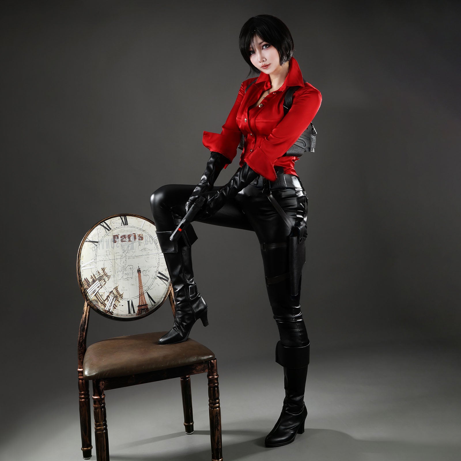 Resident Evil 6 Ada Wong Red Shirt Fullset Cosplay Costumes