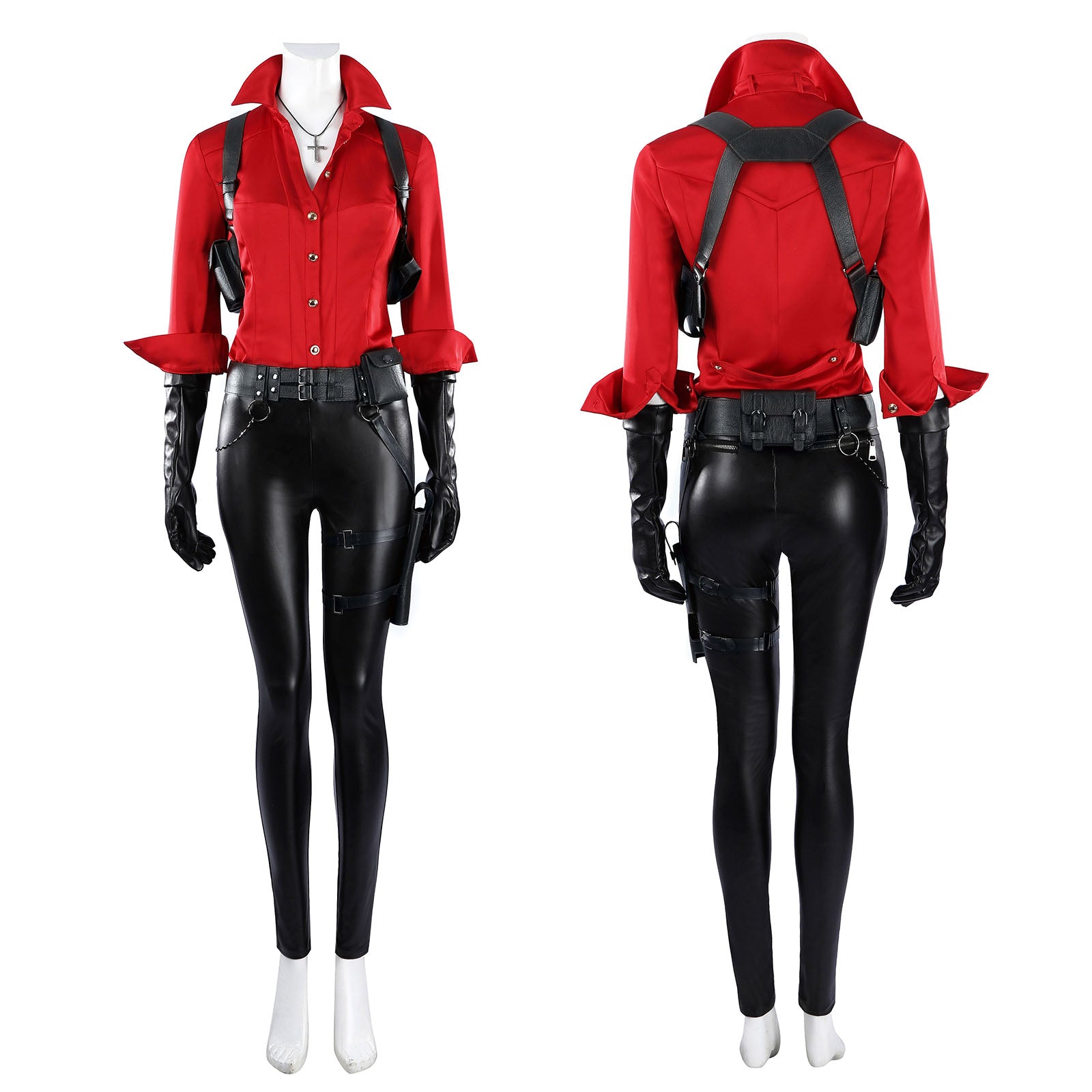 Resident Evil 6 Ada Wong Red Shirt Fullset Cosplay Costumes