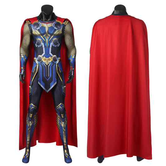 Thor 4 Love and Thunder Male Jumpsuit with Cloak Cosplay Costumes