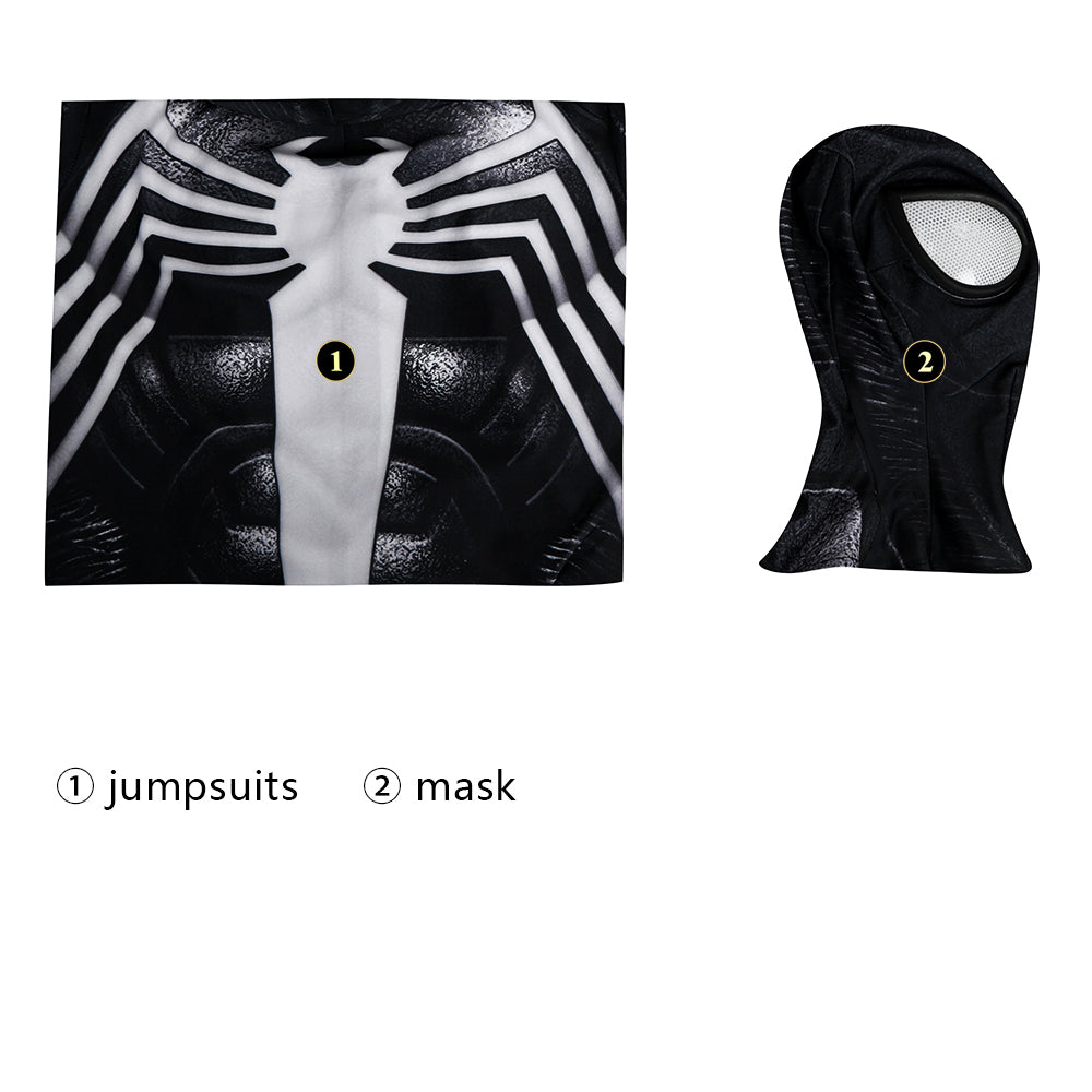 Marvel's Spider-Man 2 Venom Black Suit Male Jumpsuit Cosplay Costumes