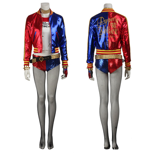 The Suicide Squad The Clown's Girl Harley Quinn Glitter Cosplay Costumes