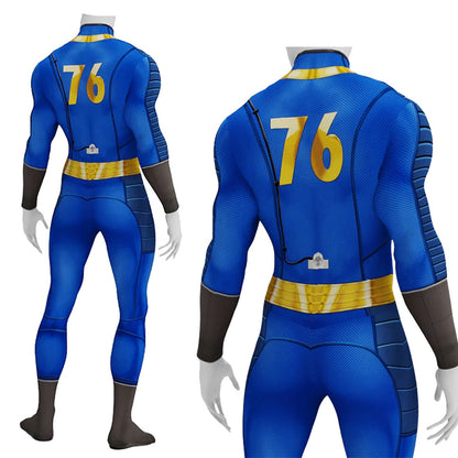 Game Fallout Vault #76 Sheltersuit Male Jumpsuit Cosplay Costumes