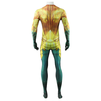 Aquaman and the Lost Kingdom Movie Arthur Curry Golden Jumpsuit Cosplay Costume