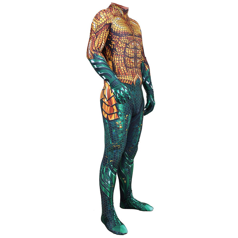 aquaman arthur curry jumpsuits cosplay costume kids adult halloween bodysuit