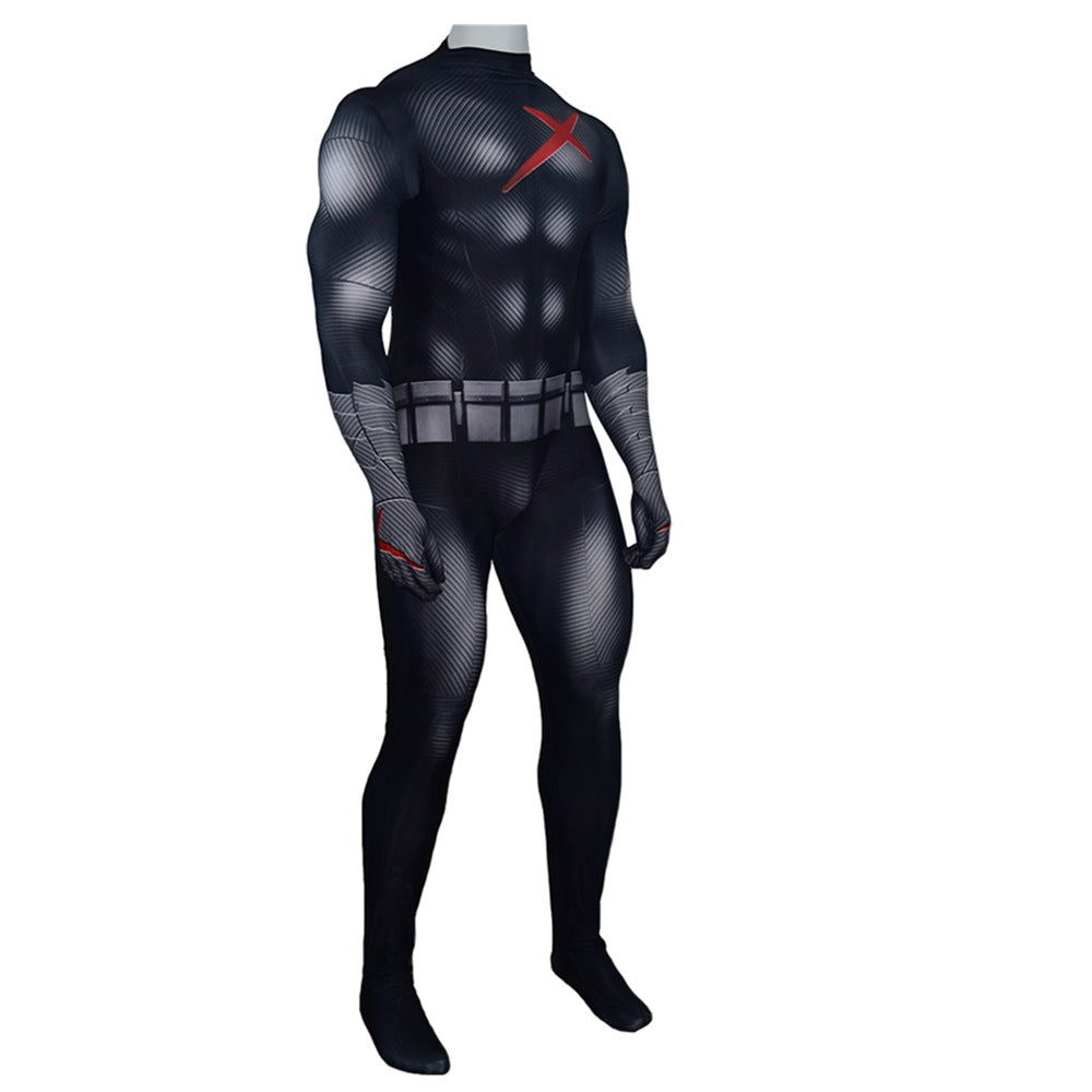 anime teen titans red x cosplay costume jumpsuit bodysuit for kids adult