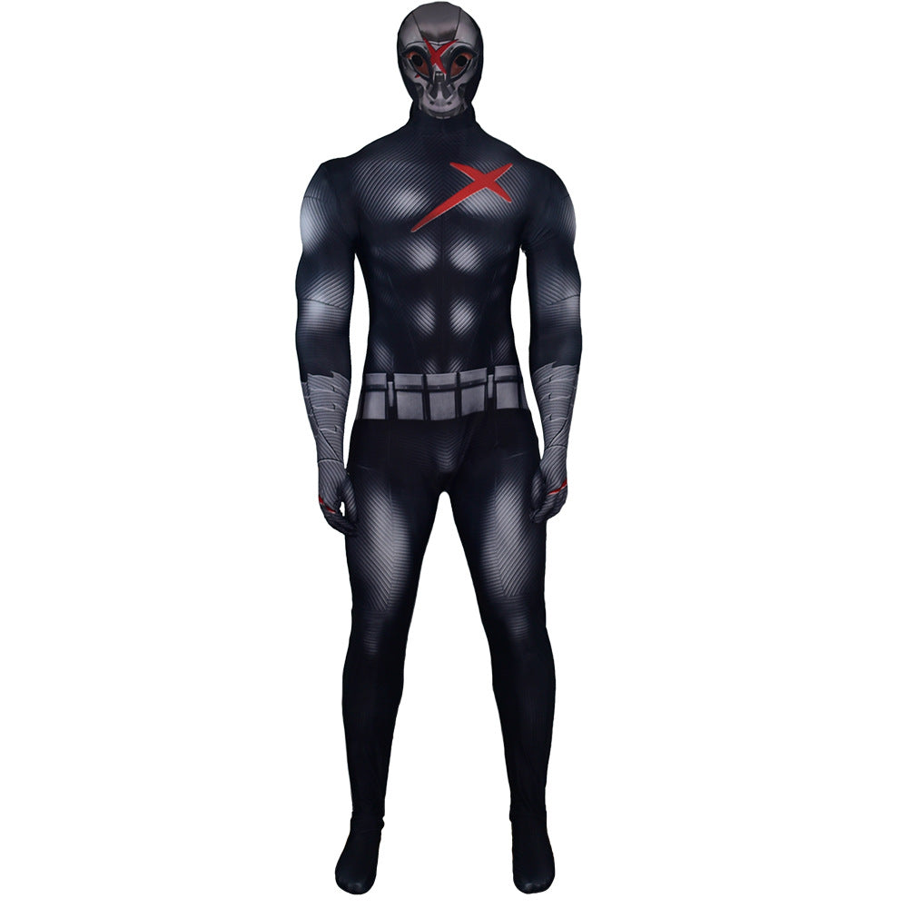 anime teen titans red x cosplay costume jumpsuit bodysuit for kids adult