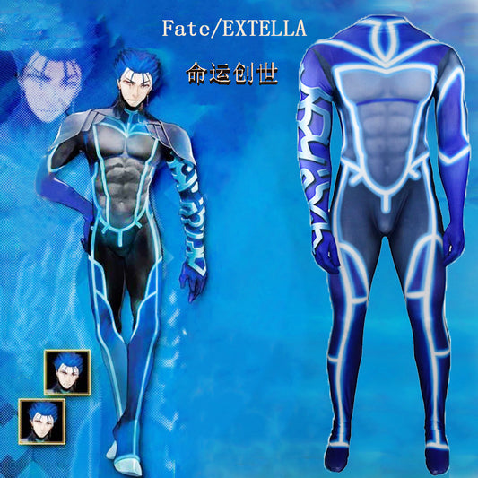 fate extella stay night lancer cu chulainn jumpsuit adults and kids cosplay costume