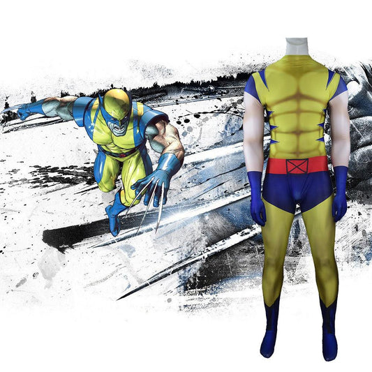 comic hero wolverine cosplay costume jumpsuit bodysuit for kids adult