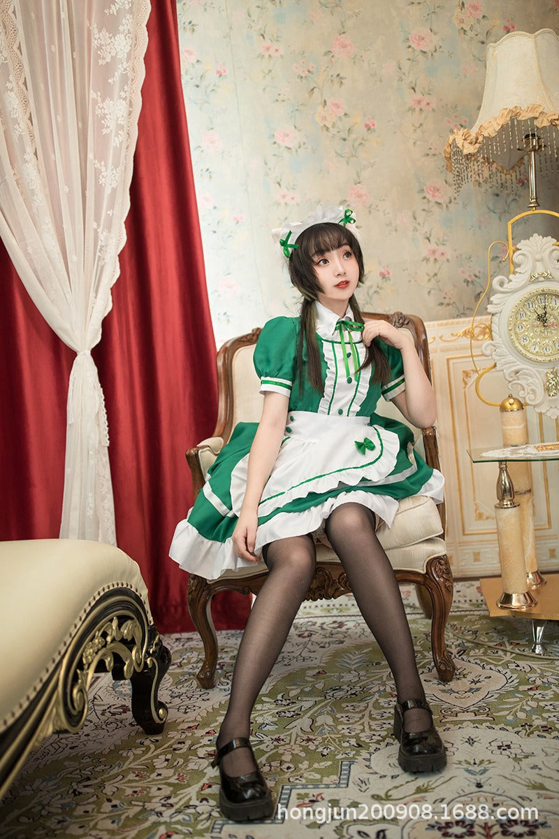 Different World Coffee Waitress Maid Outfit Lolita Dress Large Size Fancy Cosplay Costume