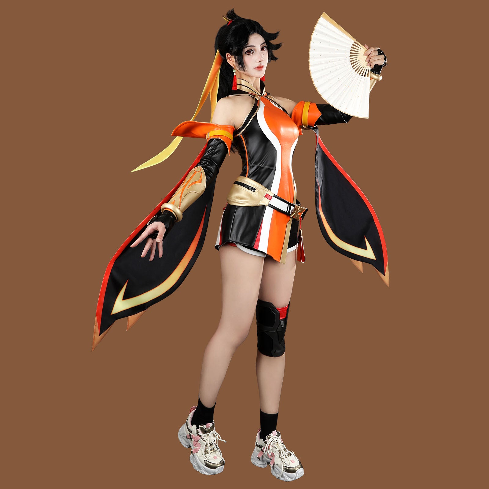 Overwatch Anran Orange Outfit Top Level Fullset Cosplay Costumes
