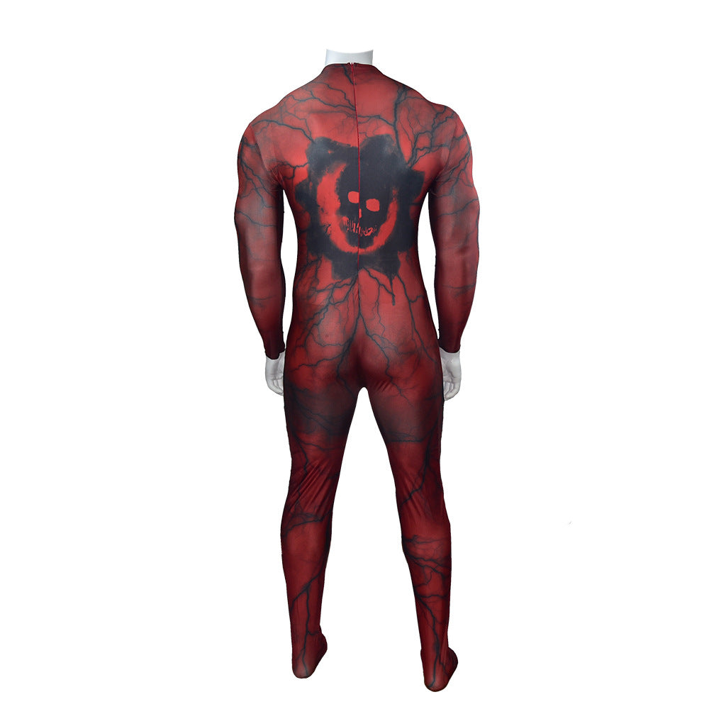 game gears of war anthony carmine cosplay costume red jumpsuit bodysuit for kids adult