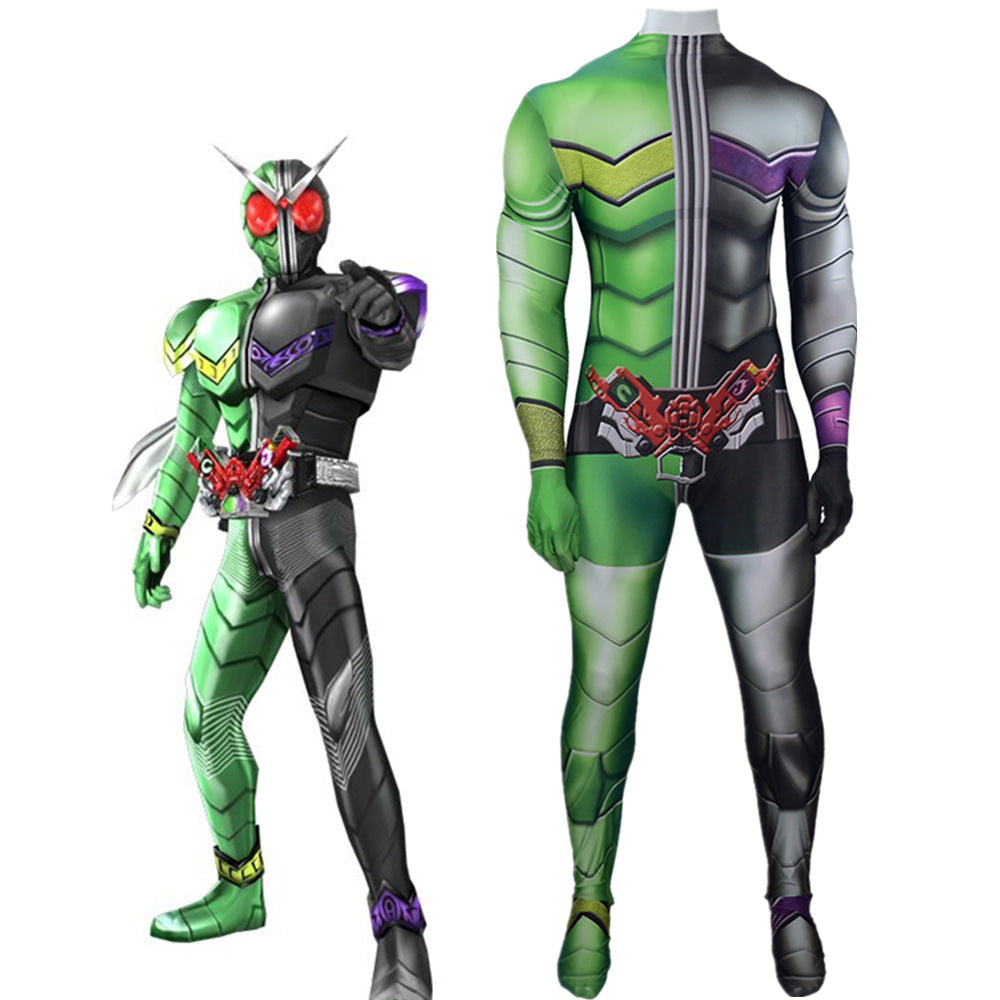 anime masked rider kamen ride cosplay costume jumpsuit halloween bodysuit for kids adult