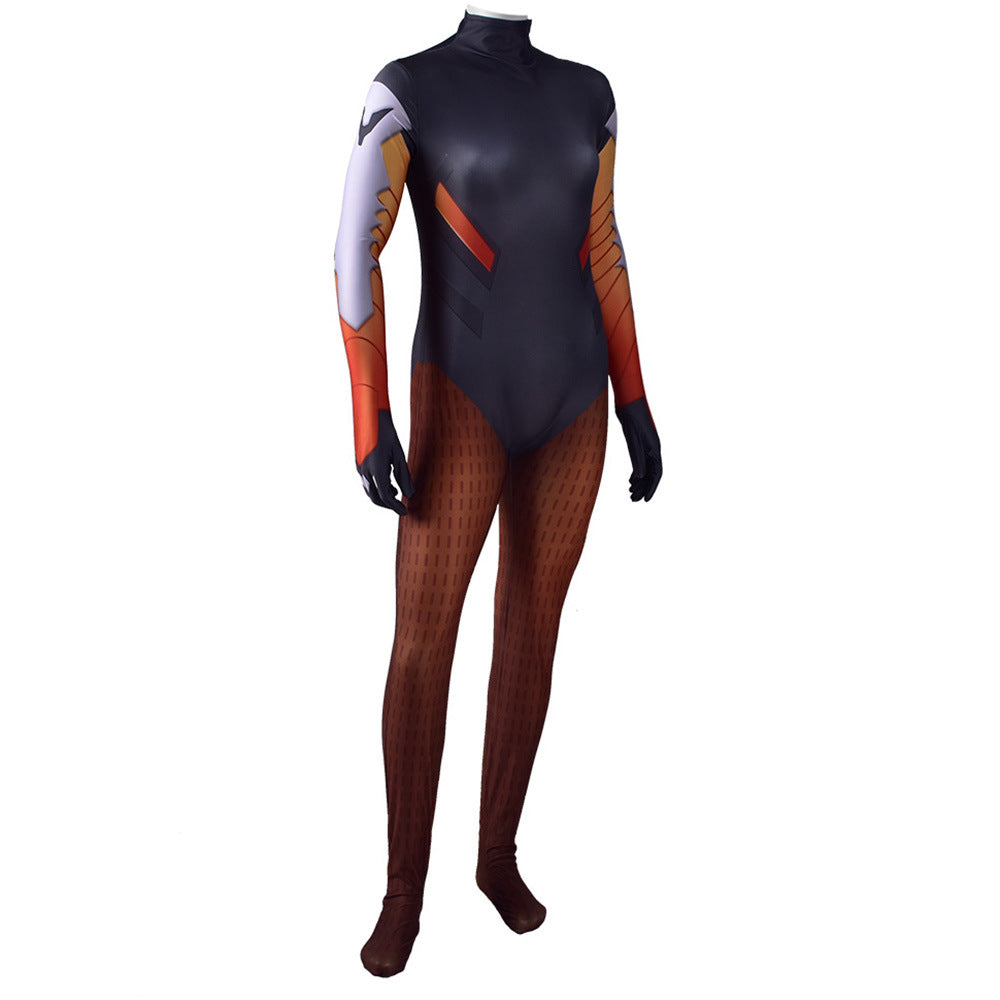 game overwatch mercy angela ziegler jumpsuit halloween bodysuit for kids adult