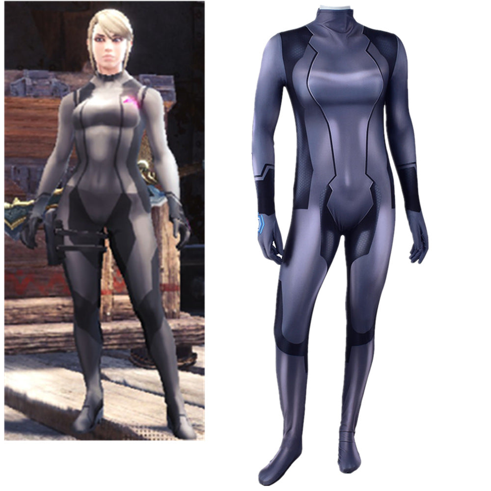 metroid samus aran black zero suit costume jumpsuit halloween bodysuit for kids adult