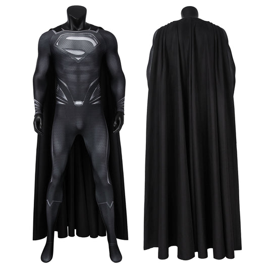 Justice League Clark Kent Superman Male Black Jumpsuit Cosplay Costumes