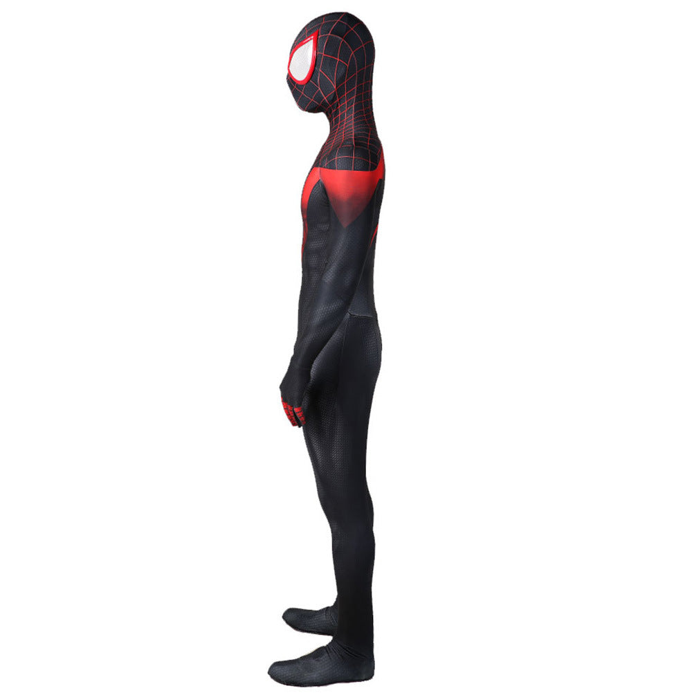 miles morales spider man cosplay costume jumpsuit halloween bodysuit for kids adult