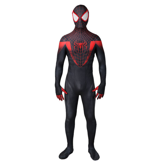 miles morales spider man cosplay costume jumpsuit halloween bodysuit for kids adult