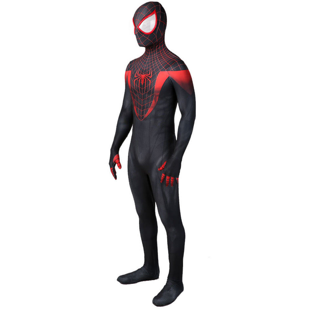 miles morales spider man cosplay costume jumpsuit halloween bodysuit for kids adult