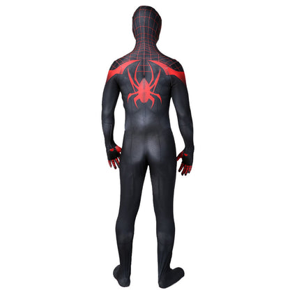 miles morales spider man cosplay costume jumpsuit halloween bodysuit for kids adult