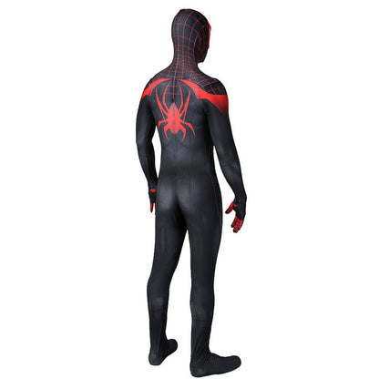 miles morales spider man cosplay costume jumpsuit halloween bodysuit for kids adult