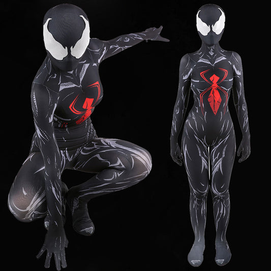 Black Widow 2020 Venom Spider-man Costume Jumpsuit Halloween Bodysuit For Kids Adult