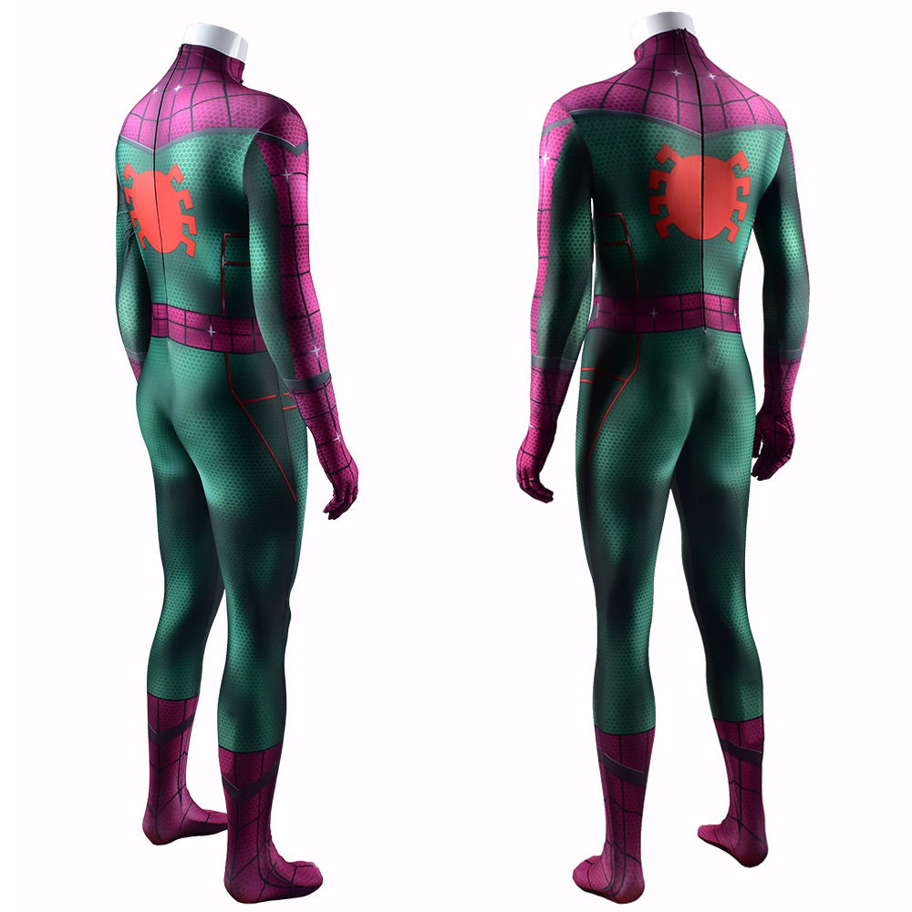 joker miles morales spider man jumpsuit halloween bodysuit for kids adult