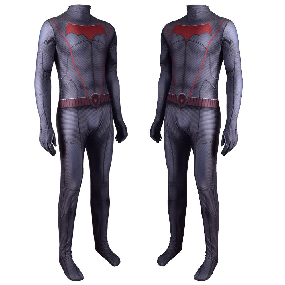 earth 2 batman thomas wayne cosplay costume jumpsuit halloween bodysuit for kids adult