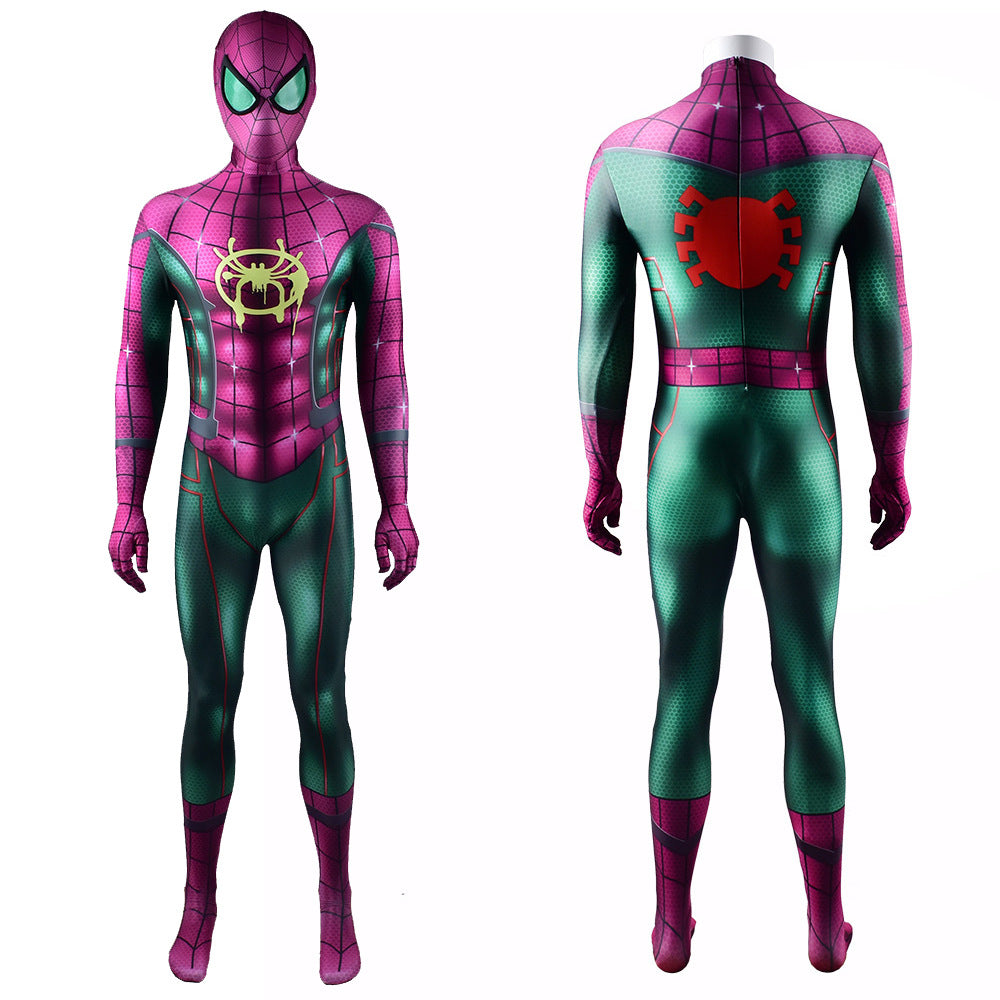 joker miles morales spider man jumpsuit halloween bodysuit for kids adult