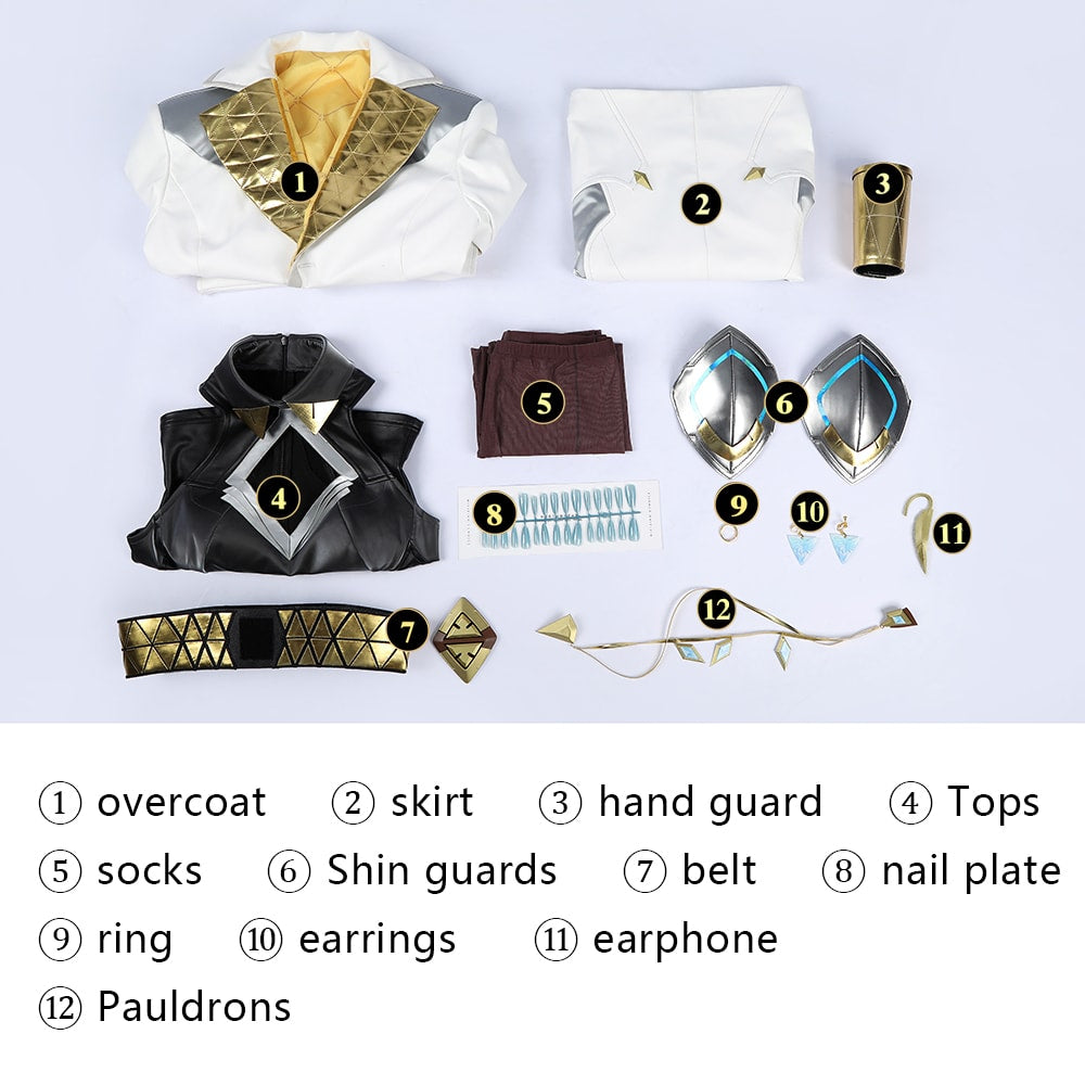 Overwatch Domina Golden Outfit Top Level Fullset Cosplay Costumes