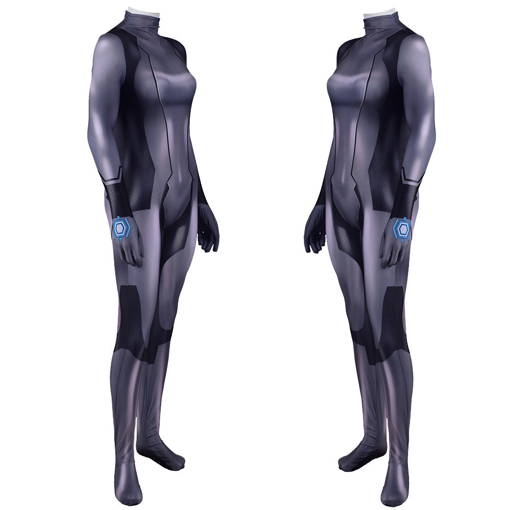 metroid samus aran black zero suit costume jumpsuit halloween bodysuit for kids adult