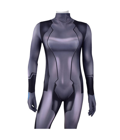 metroid samus aran black zero suit costume jumpsuit halloween bodysuit for kids adult