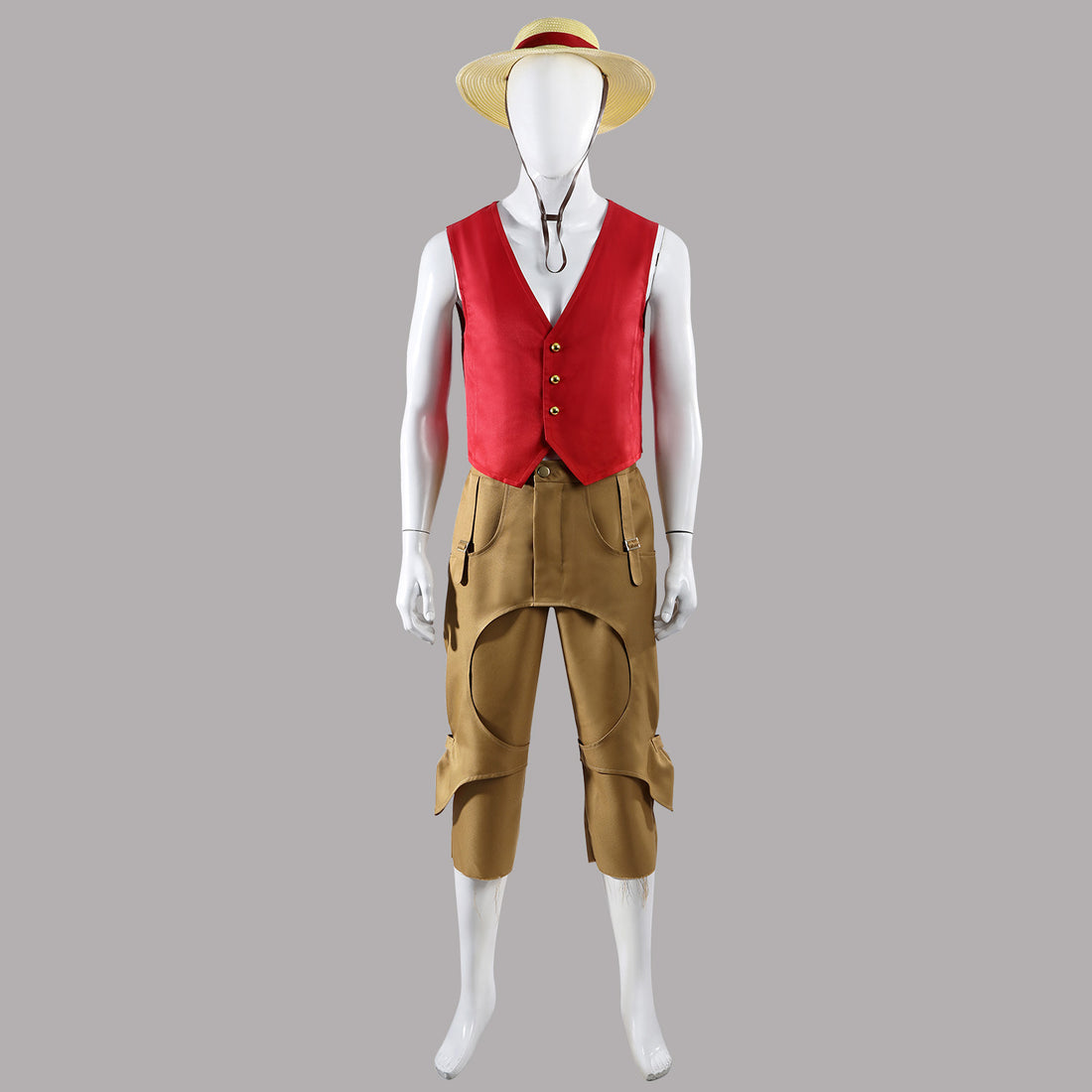 One Piece TV Season 2 Luffy Red Vest Pants Outfit Cosplay Costumes